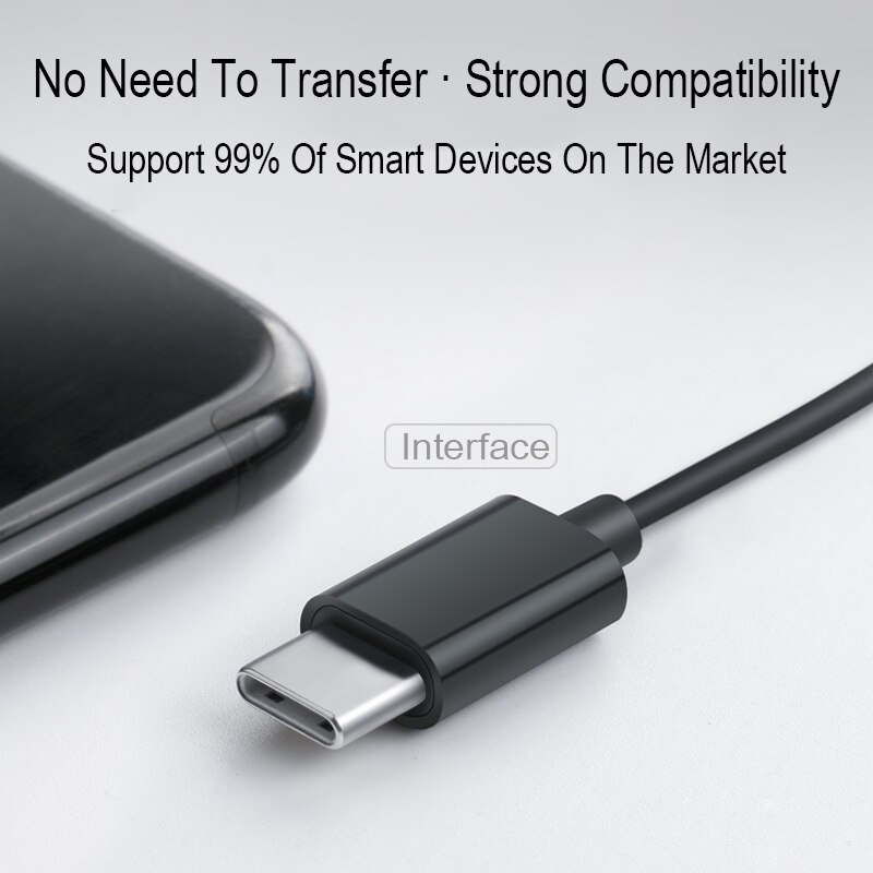 Langsdom Type C Super bass Earphone V6T Stereo in-ear Earphones USB 3.5mm gaming headset E6U with Microphones for Type-c Phones