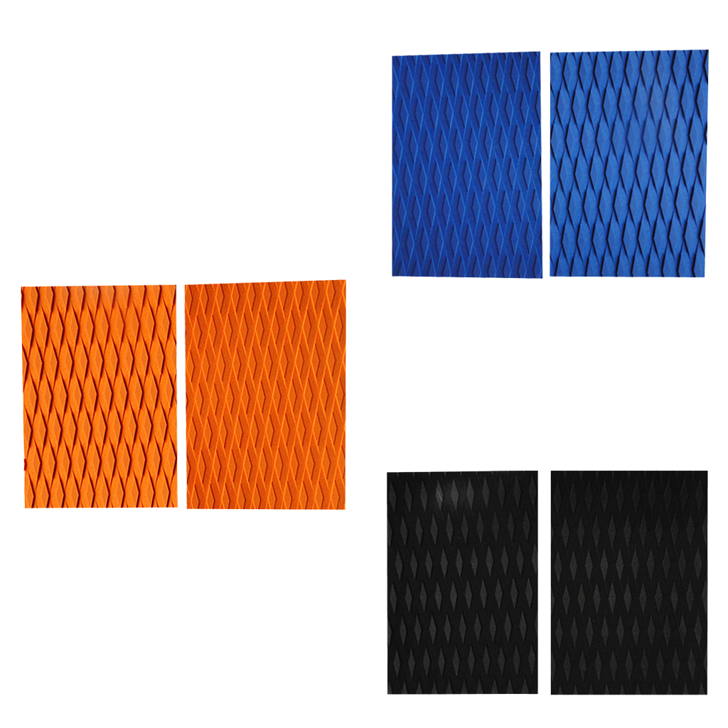 2 eva-traktionspads, die auf dem deck des surfbretts angebracht sind