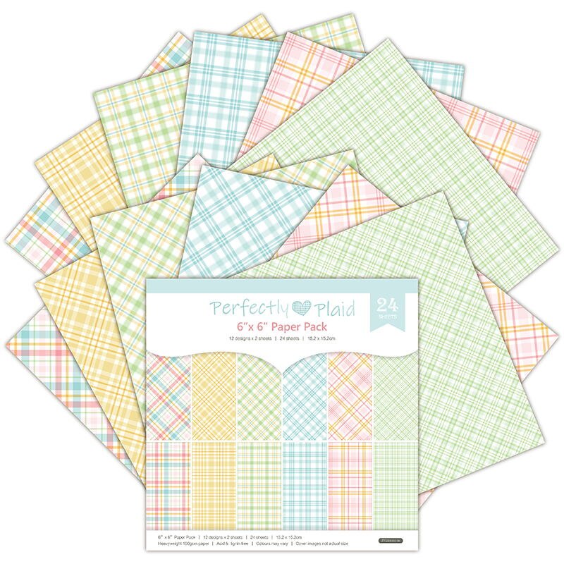 DIY perfectly plaid Scrapbooking paper pack of 24sheets handmade craft paper craft Background pad 1154