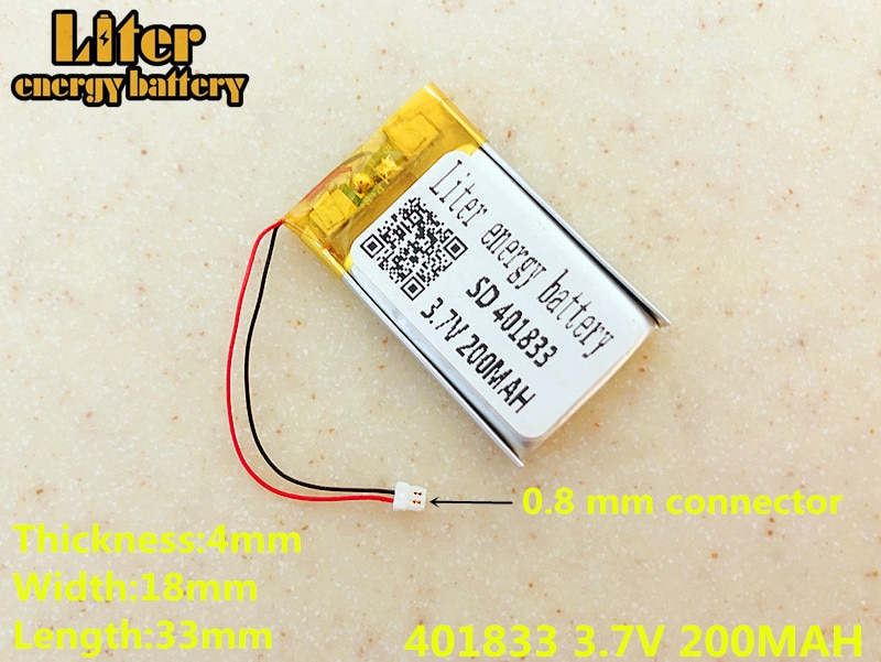 Batterie de remplacement Li-ion li-polymère 3.7V 200mAh, pour SONY MP3 NW-E002 NW-E003 NW-E005, prise d&#39;origine 401833