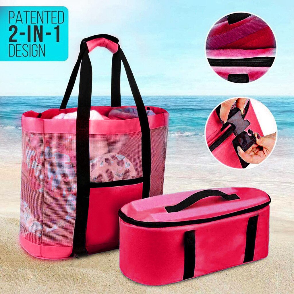 Outdoor Picnic Bags Camping Beach Mesh Tote Bag Detachable Cooler Bag Packing Organizer Multifunctional Waterproof Backpack Bag