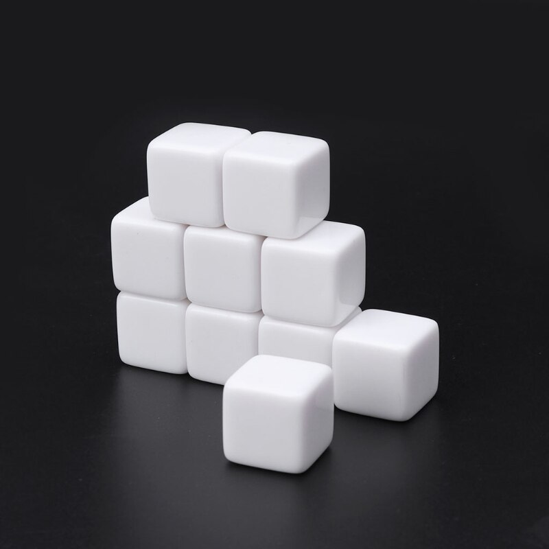 10 Teile/satz 18mm DIY leer Würfel Acryl Polyeder Lehre Gravur Schreiben Kind Spielzeug Spaß