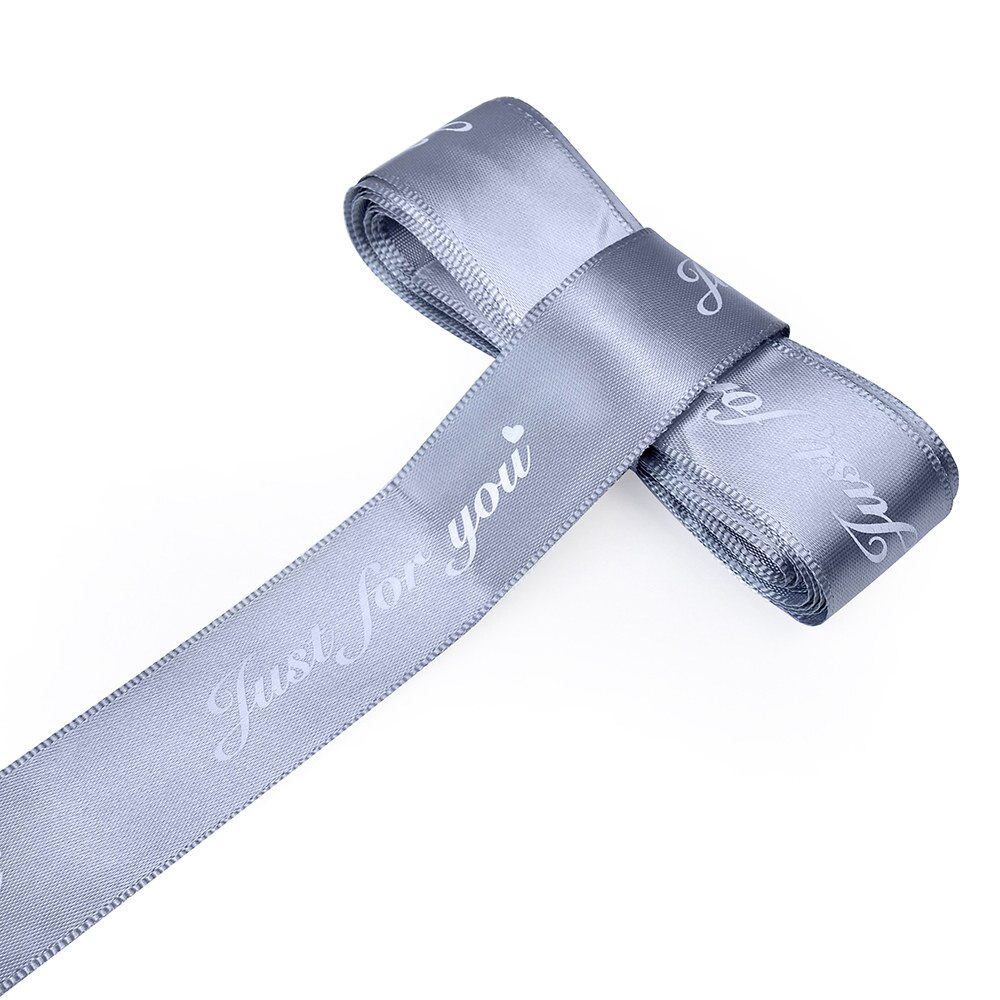 5m 25mm speciaal voor jou bedrukt polyester lint voor bruiloft, feest, kerstdecoratie, doe-het-zelf, knutsel, kaart, inpaklinten, striklinten: Grijs