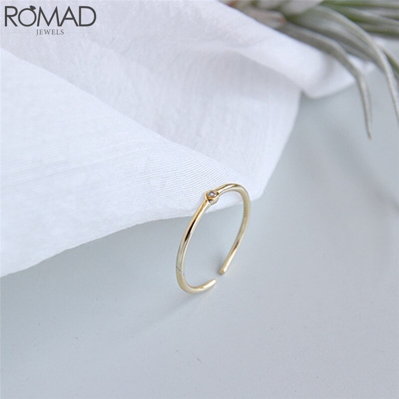 925 Anéis de Prata Esterlina Para Mulheres Wedding Engagement Promise Ring anillos Ouro Dainty Menina Presente Do Valentim Anel de Dedo R5: 6 / shape 3