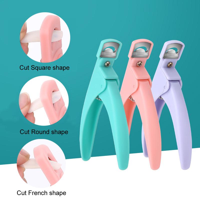 Coupe-ongles carré/rond/français, 1 pièce, coupe-ongle U Word, faux ongles Macaron, outils de manucure à faire soi-même