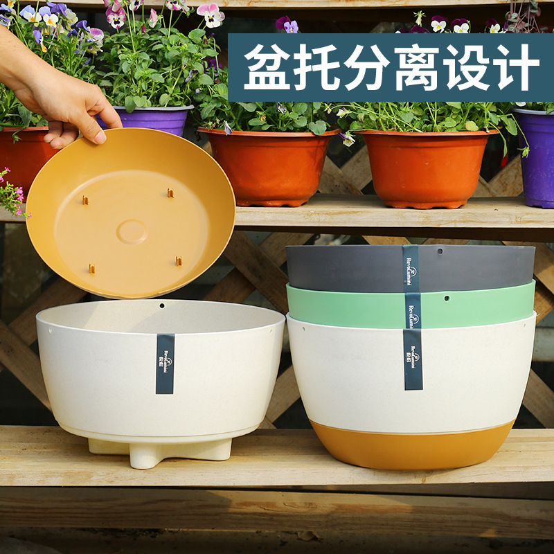 Hanging Basket Type Flowerpot Garden Plastic Pots Outdoors Planter Chain Plants Metal Container Large Hanging Flower Pot