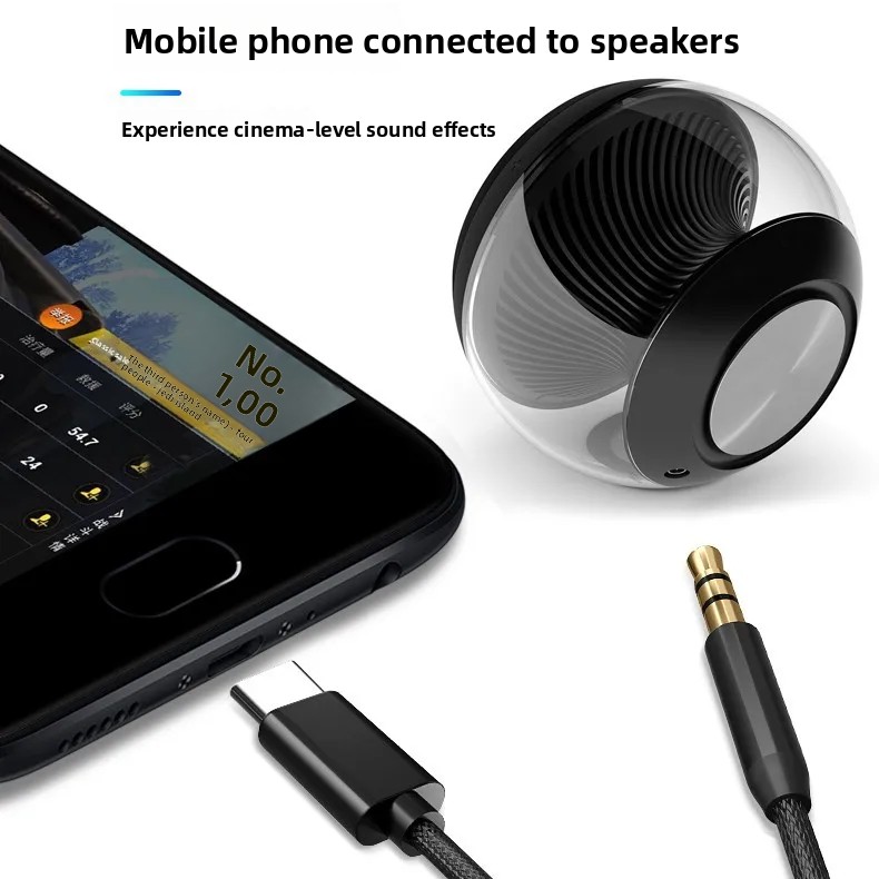 3.5mm til type c lydadapter kabel biltelefontilkobling høyttaler aux konverteringslinje vevd tpc for forbrukerelektronikk