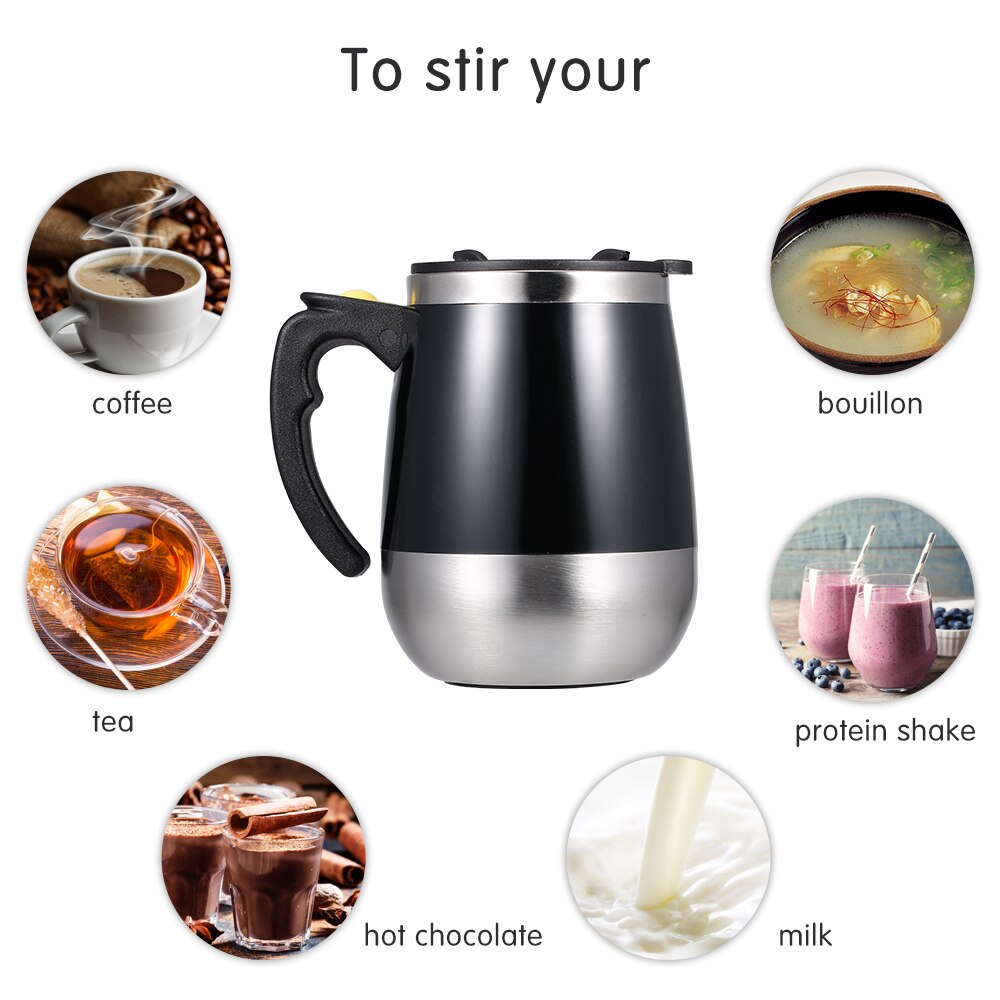 400ml Automatic Self Stirring Mug Coffee Milk Mixing Mug Stainless Steel Thermal Cup Electric Double Insulated Smart Cup