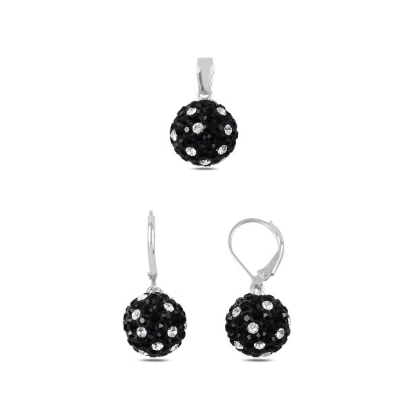 Kutaydan polka punto Zircone cubo Zirconia Ciondola Gli Palla 925 sterlina d'argento impostato fatto in Turchia