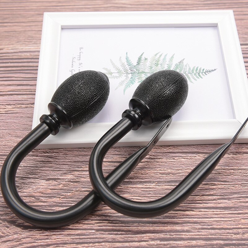 Porte-rideau Rugby avec crochets d&#39;attache, 2 pièces, pour fenêtre, chambre d&#39;enfant, salon, accessoires de décoration: Black