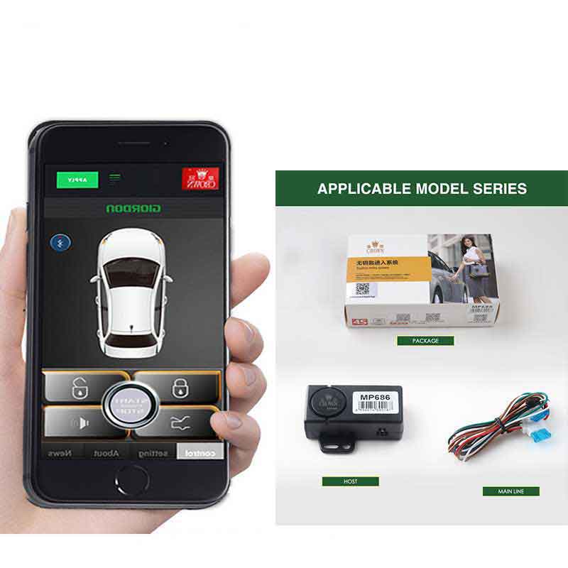 Keyless Entry Auto Deurslot Kit Met Auto Alarm Systeem Bluetooth App App Contactslot Automatische Kofferbak Opening Sensor