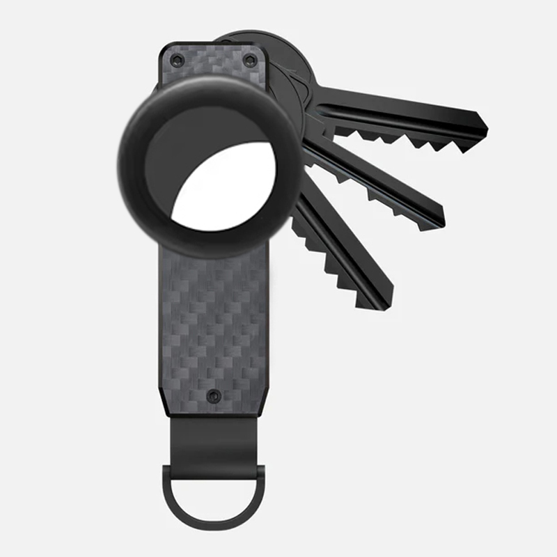 Key Organizer, Compact Keyholder, Anti-Lost Metal Keychain with Airtag Case, Compatible with Apple AirTag Finder Tracker, Alumin: Beige