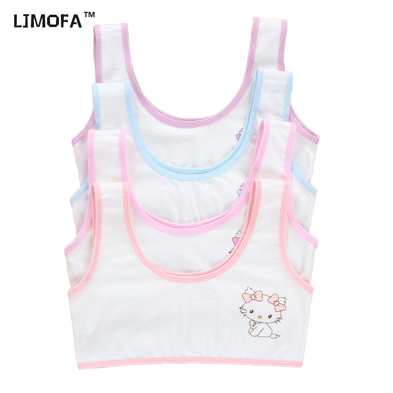 [B214] reggiseni per ragazze siere intimo simpatico gatto cotone reggiseno per bambini Adolescente reggiseni da allenamento per ragazze traspirante top per ragazza Crop