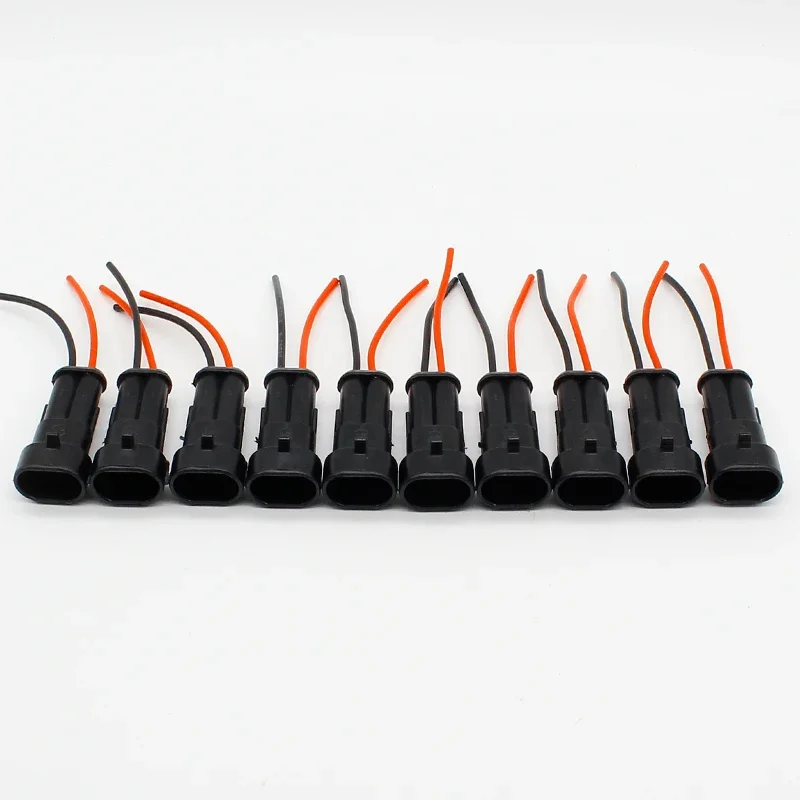 Connecteur électrique étanche à 2 broches, 10 pièces/lot, adaptateur avec fil AWG pour voiture, véhicule, motos