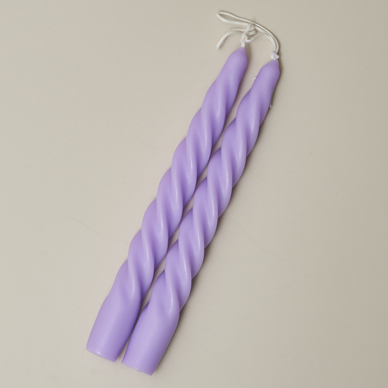 2Pc Spiraal Kaarsen Geurkaars Decoratieve Kaarsen Taper Kaarsen Home Decor Bruiloft Decoratie Centerpieces Kandelaar: Lilac B