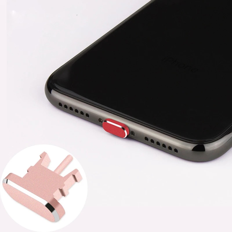 Metal Skin PC Charger Port Anti Dust Plug Kaartlezer Voor iPhone 8 7 6 Plus Stof Plug Voor iPhone X Xs Max Xr Telefoon Accessoires