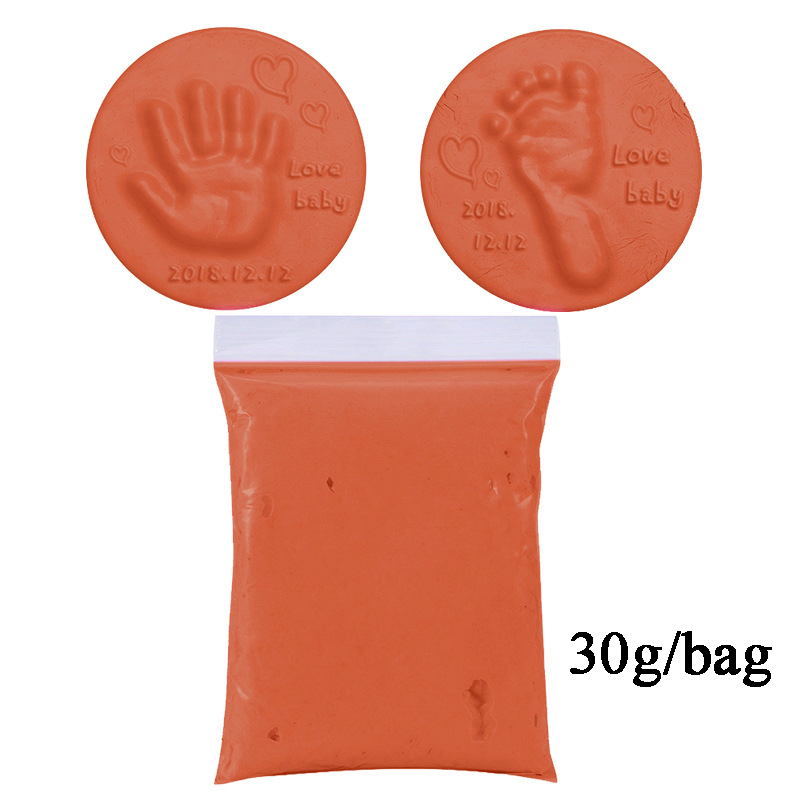 Baby Handabdruck Fußabdruck Ungiftig Neugeborenen Impressum Hand Stempelkissen Wasserzeichen Kleinkind Souvenirs Gießen Tonne Bunte Fußabdruck Schwamm: Orange
