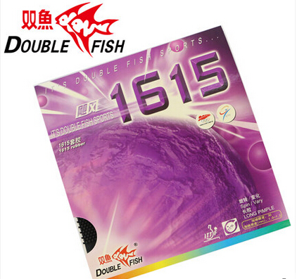 Double Fish 1615 lange pips-out tafeltennis pingpong top vel rubber zonder/met spons: Black OX