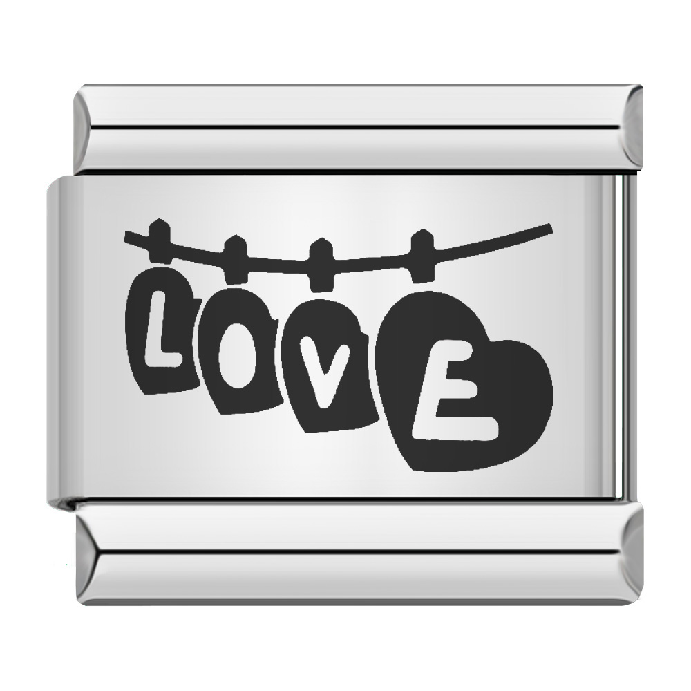 BestFriend Lovers Footprints I Love series Italian Charm Modular Links Fit 9mm Bracelets Stainless Steel Jewelry DIY Hand Making: cobalt violet