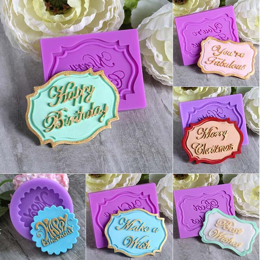 1 Stuks Gelukkige Verjaardag, Een Wens Vorm Siliconen Cake Mallen, Fondant Taart, Cupcake,Jelly, chocolade Decorating