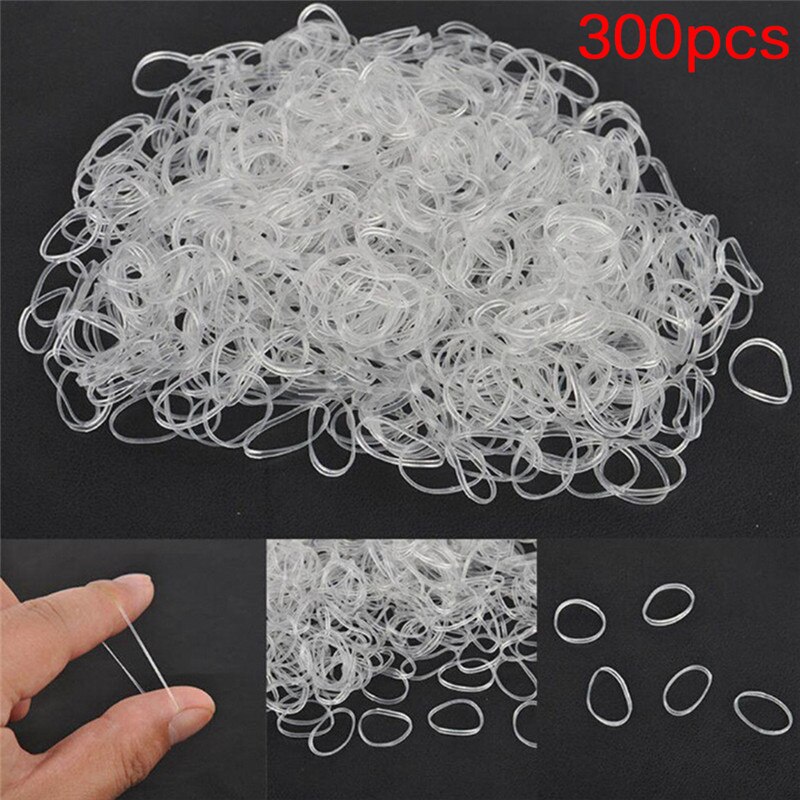 Ofice Binding Rubber Rope Girls Ponytail Holder Elastic Hair Bands Ties Braids Plaits Headband 300pcs/pack