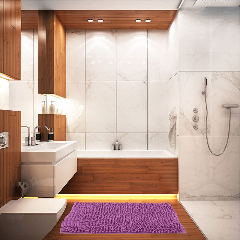 Absorbent Bath Mats for Tub Non - Slip Grey for Bathroom Floor Bath Rug Floor Washable Rug Set Kitchen Tools Non-slip mat