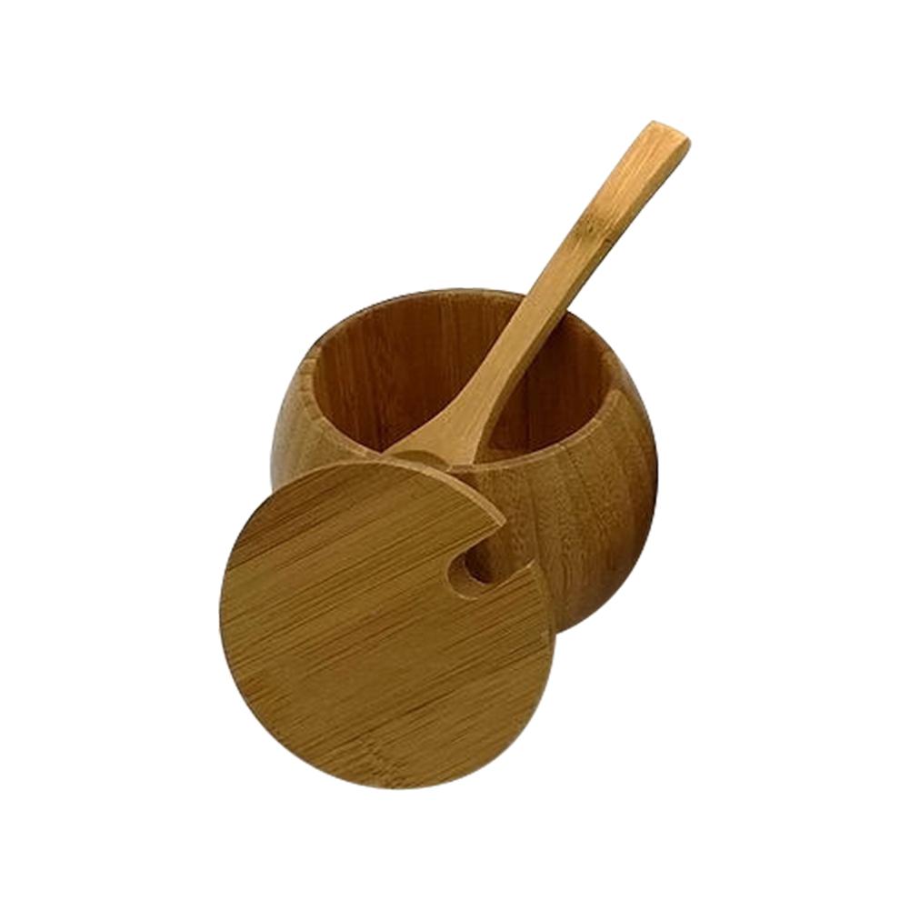 1pcs Spice Jar Bamboo Seasoning Box Kitchen Spice Storage Bottle Jars With Lid Salt Pepper Cumin Powder Bamboo Salt Can Box Tool