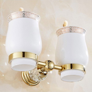 Luxus Kristall Gold Farbe Badezimmer Zubehör einstellen Gold Poliert Durcheinander Schlecht Hardware- einstellen Zauberstab Badezimmer Produkte banheiro: Lila