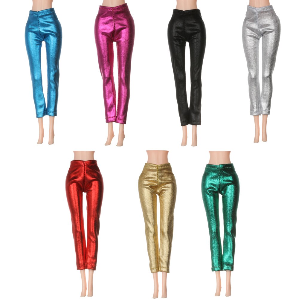 Pantalones elásticos de cuero de Color caramelo para muñeca, parte inferior a rayas, accesorios de ropa para muñeca, vestido diario informal, 1/6