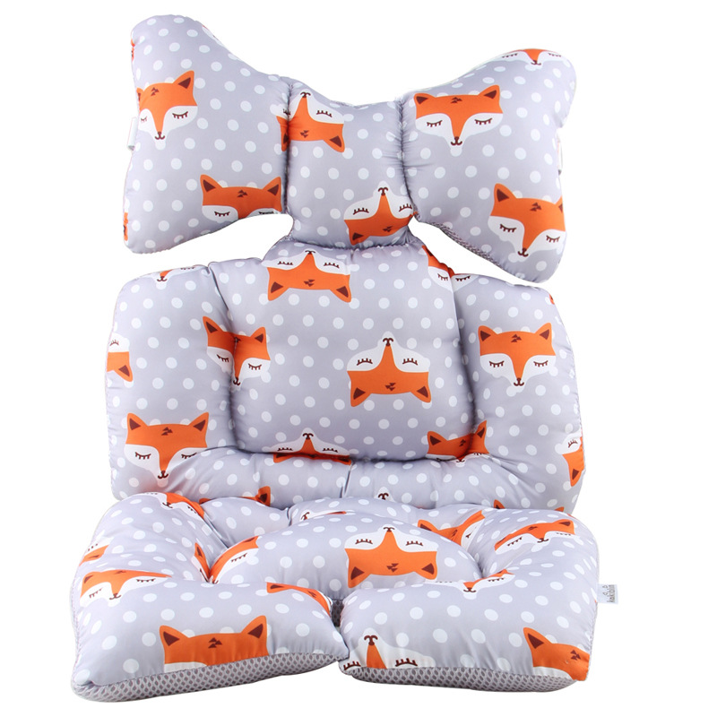 Kinderwagen Zitkussen Baby Warm Katoen Pad Matrassen Kussen Peuter Wandelwagen Accessoires Harnas Kinderwagen Kind Winkelwagen Mat: fox pattern