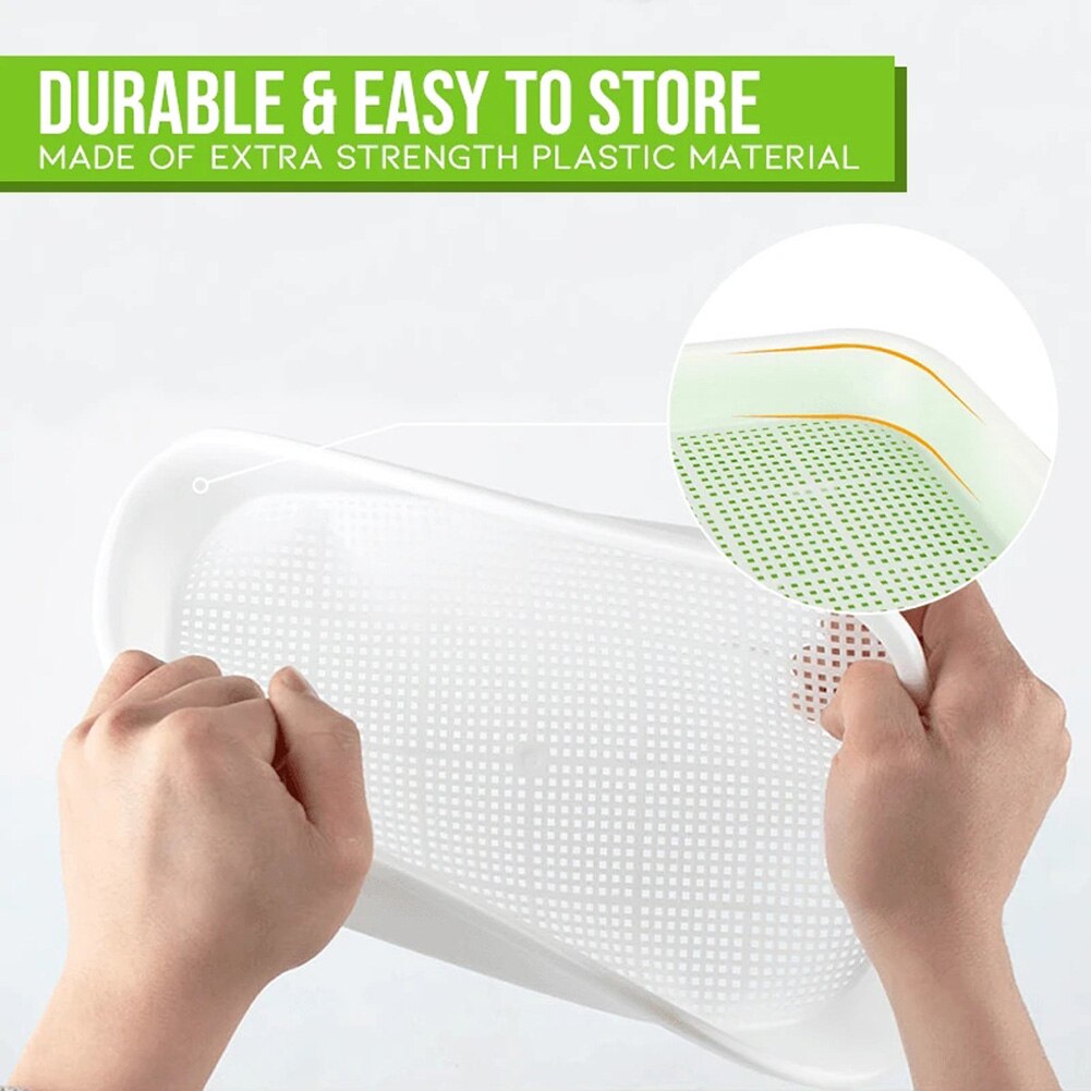 Seedling Tray Double-layer Plant Growing Basket Holder Hydroponic Flower Soil-Free Nursery Pots Plastic Tray for Home Garden