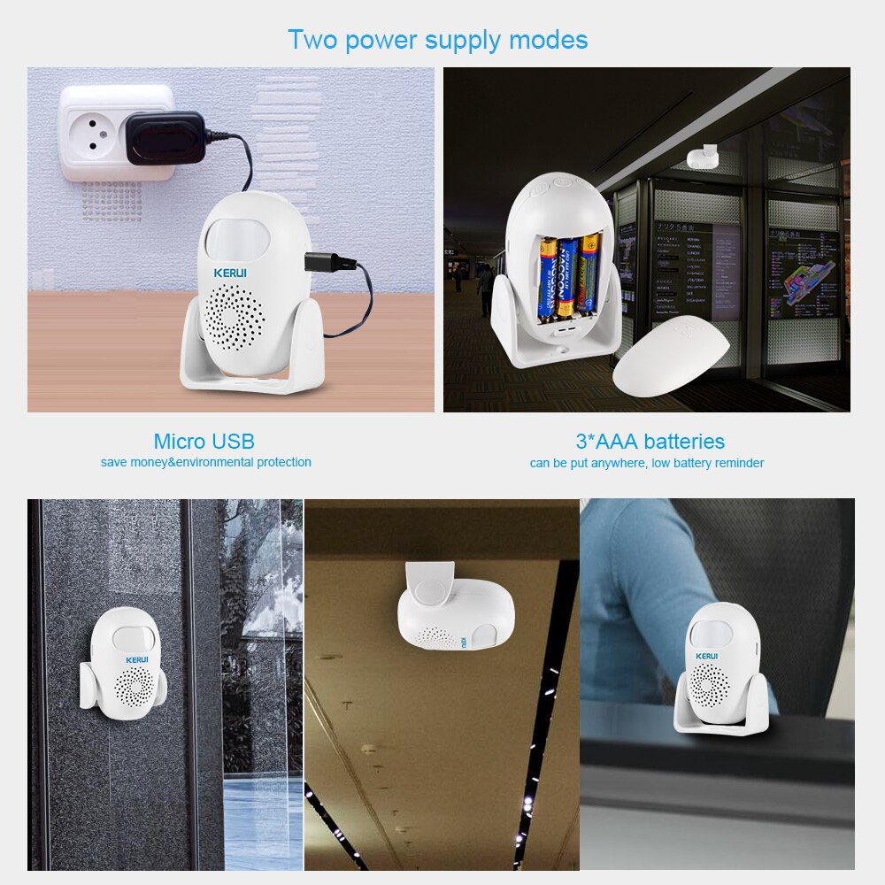 KERUI Wireless Motion Detector Home Security Loud Alarm Anti-Theft System Store Welcome PIR Motion Sensor With Remote Controller