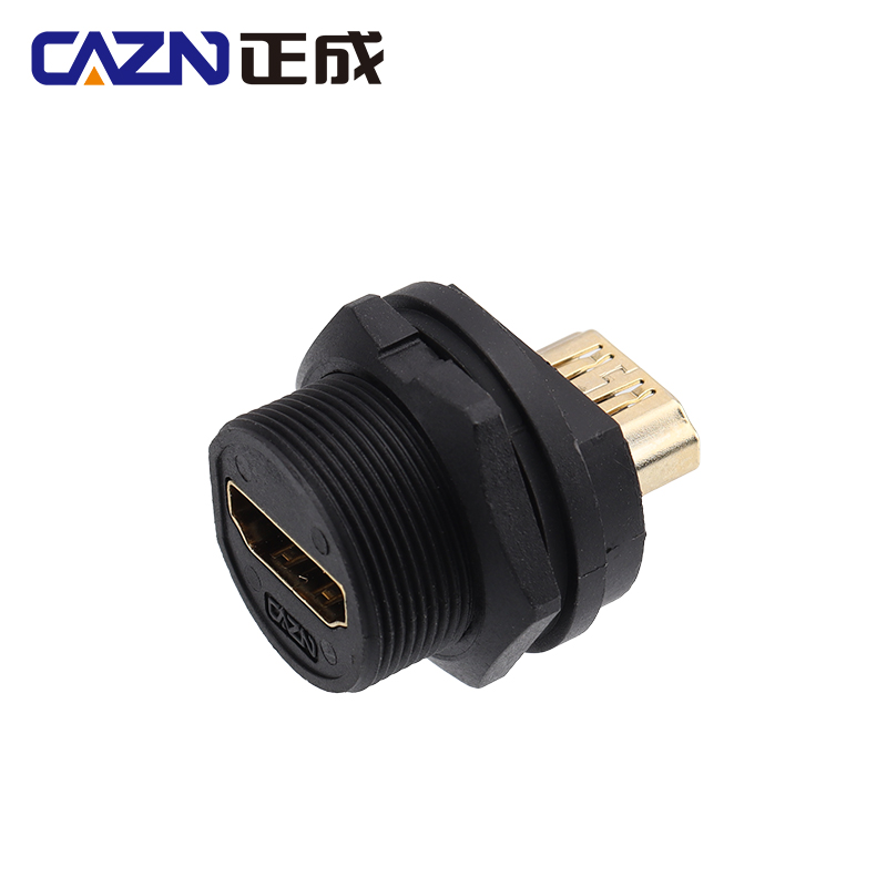 HDMI Waterproof IP67 Female to Female Rear Mount Receptacle Threadded