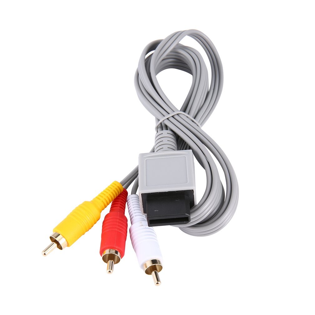 1.8 meters Gold Plated Audio Video AV Composite 3 RCA Cable for Nintendo for Wii