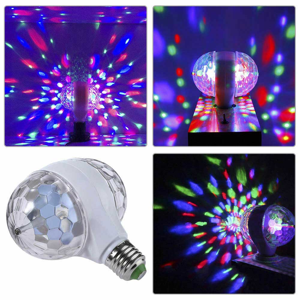6w led scenepære  e27 baser farverig rgb diskoteklysprojektor dobbelt roterende hoved atmosfæreprojektionslys til fest ktv