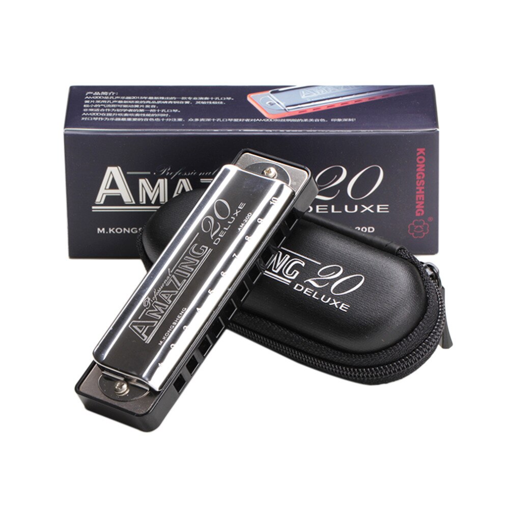 Harmonica,Harmonica 10 Holes Harp,Blues Harp Blues Harmonica Diatonic Harmonica Set 7-Piece (A-G) W/Exquisite Box Wipes
