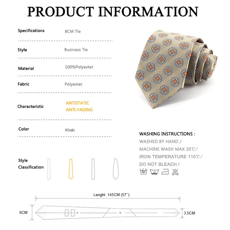 Jacquard 8CM Gentleman Tie Brand Formal Ties For Men Business Suit Work Necktie With Box