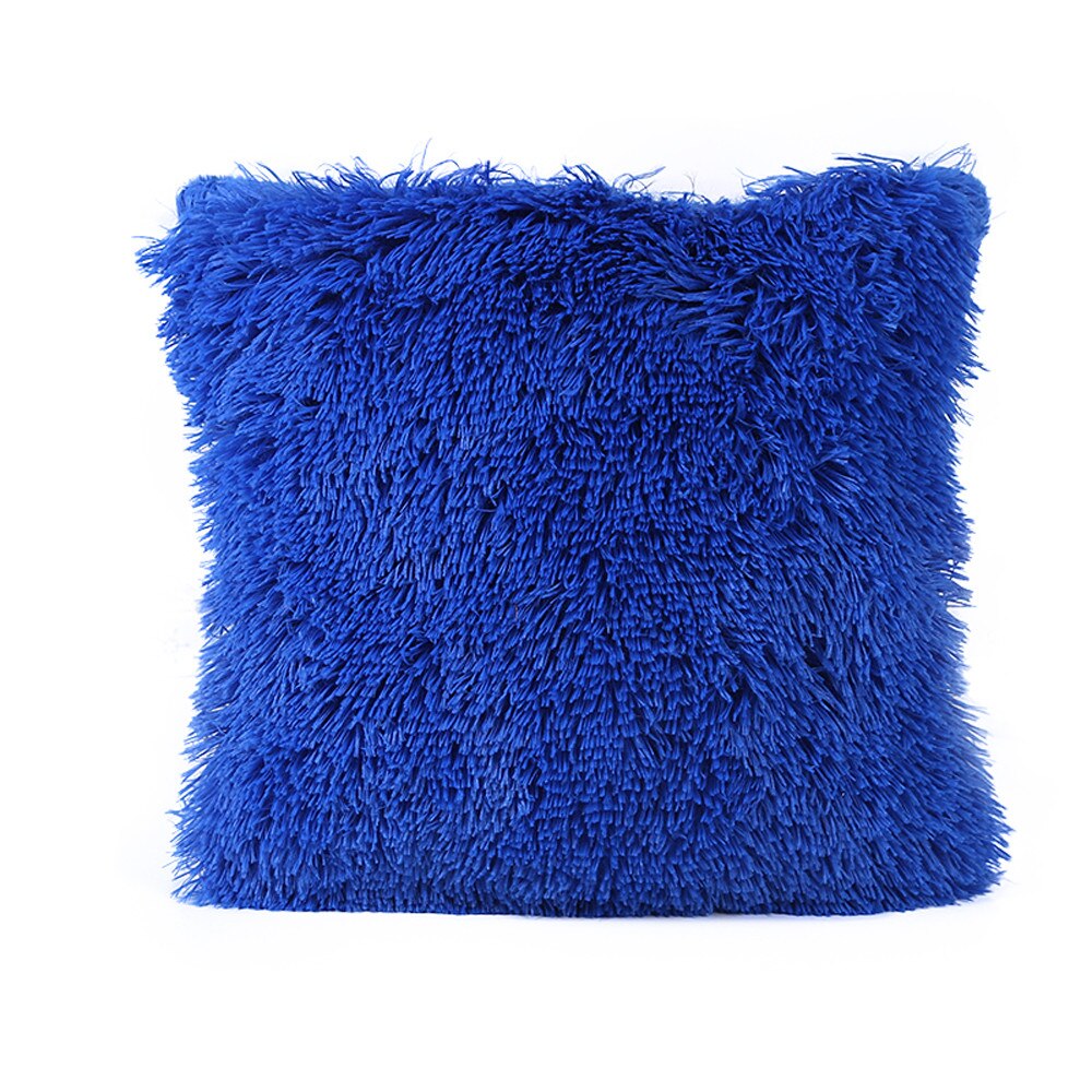 Housse de coussin pour décoration de maison | Coussin de luxe en velours, bleu, vert, jaune, rose, gris, noir, #30: Blue 