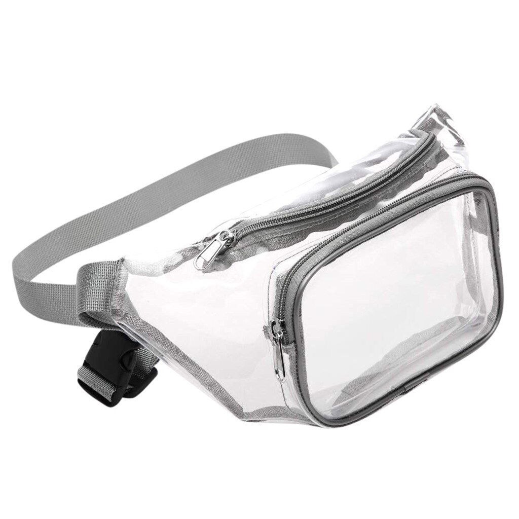 transparent Taille Pack Tasche Frauen Klar Wasserdichte Luxus fanny Pack unisex Taille Pack Brust Hüfte Gürtel Taschen Heuptas Sack Femme: Grau