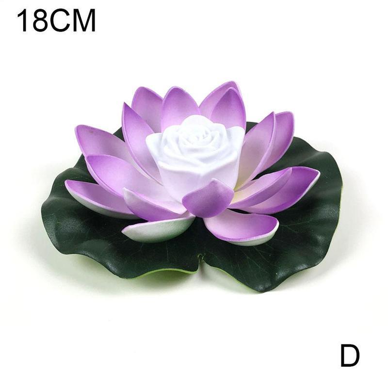 Flower Lamp LED Floating Flower Lamps Decor On Water Swimming Pool Garden Light Garden Tank Pond Decorations: blue 18cm