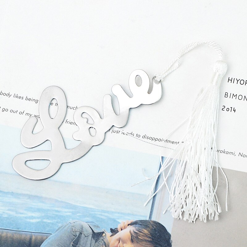 Hollow Metal Bookmark Novelty Book Mark Korean Stationery Package School Supplies: Love