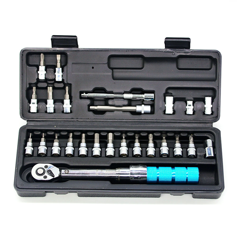 1/4inch Adjustable Torque Wrench 72-tooth multi-function ratchet torque wrench A set of keys for bicycle repair wrench DIY tools