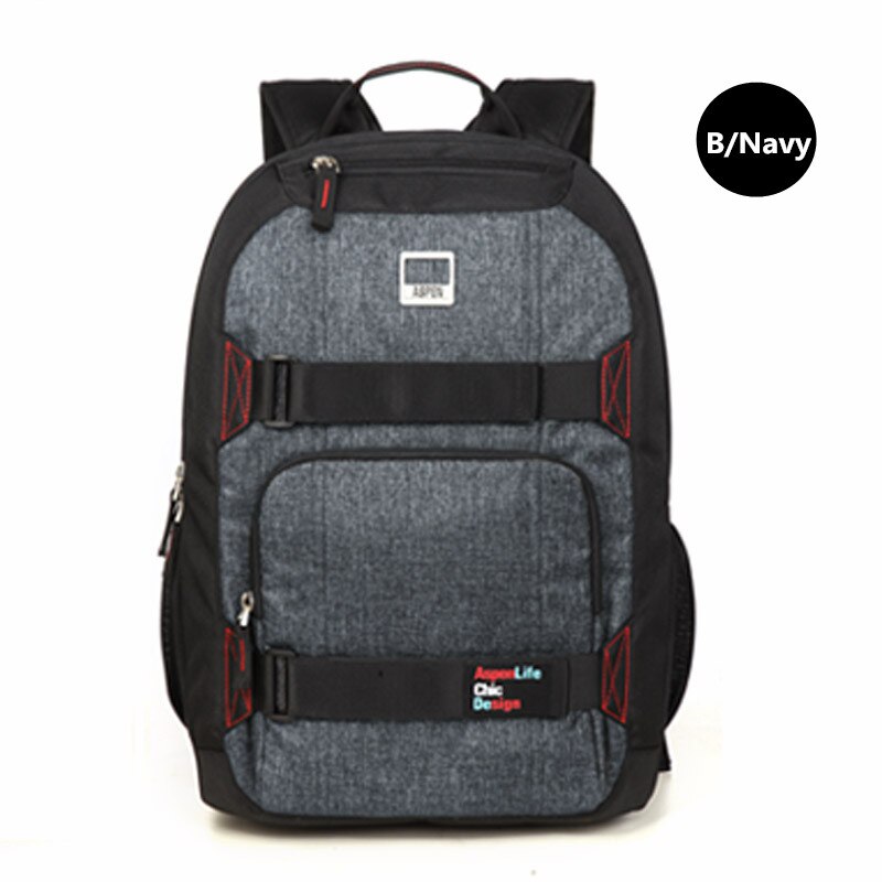 AspenSport Casual School Rugzak Voor Tiener Laptoptas Polyester Rugzak Tas Mode Reistas Mochila Rugzakken: B NAVY