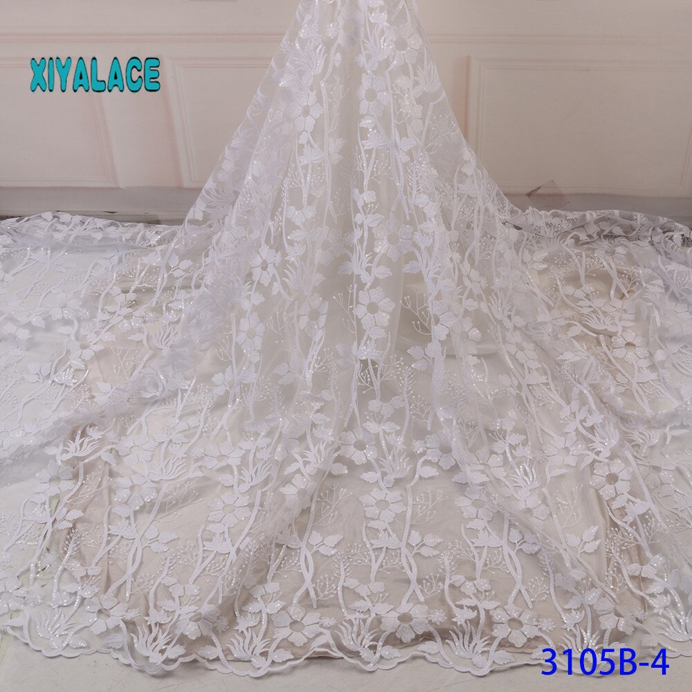 Franske pailletter blondestof kvinder brudekjole afrikansk blondestof blonde afrikansk tyl blondestof  ya3105b-5