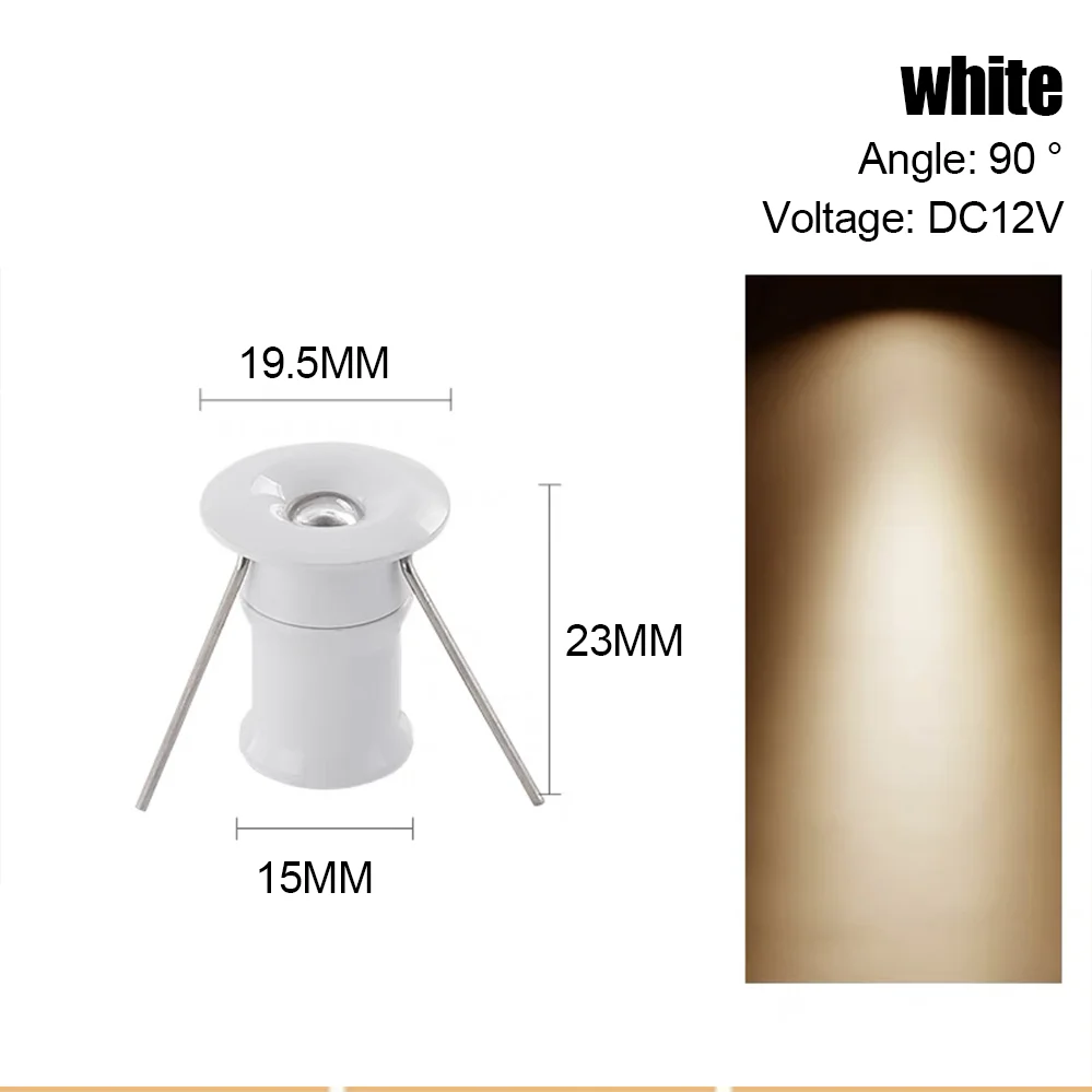 1w mini-spotlights 12v downlights led-spotlys kjøkkenskapspotlights innfelt taklampe innendørsbelysning hull 15-18mm: Lilla / 4w