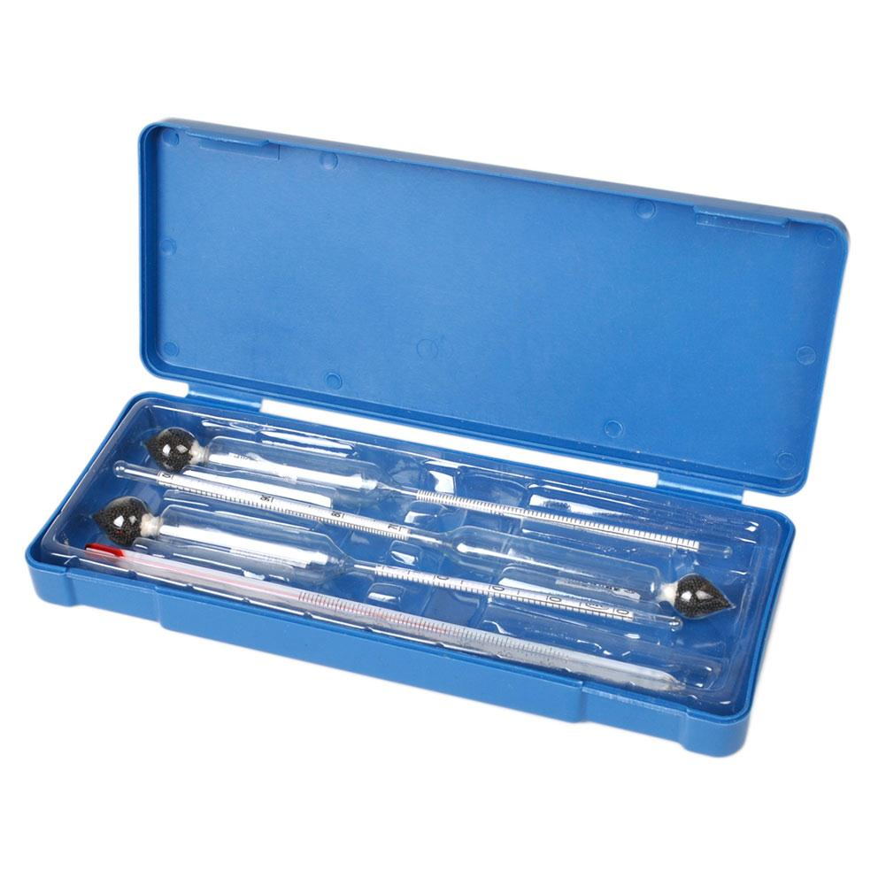 Hydrometer diy mål alkohol meter 0-100% 3 stk + termometer bevis hjem alkoholmeter tester 0-40-70-100