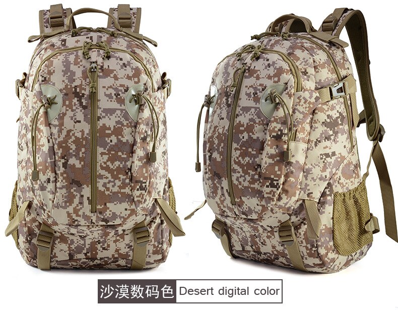 Udendørs camouflage rygsæk vandreture multifunktionel taske bagage rygsæk afslappet cykeltaske guangzhou batch: Ørken digital farve