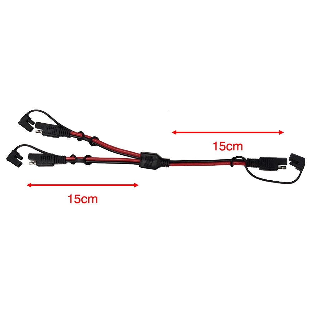 JKM 14AWG SAE 1 to 2 Power Extension Cable Quick Disconnect Plug Harness Cord For Car Motorcycle Solar Panel Battery Chargers