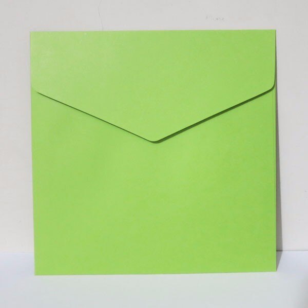 50pcs 127x127mm(5" x 5") Color Paper Envelope CD Storage Sleeve: 127mm  Grass green