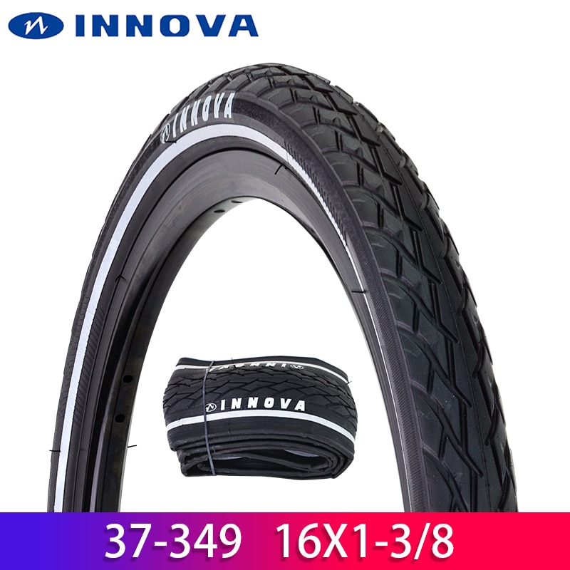 INNOVA 16 Inch 37-349 16x1 3/8 Folding Tires For Brompton Folding Bicycle City Commuter Bicycle With Reflective Strip